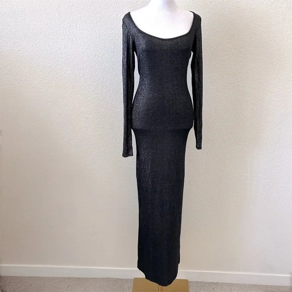 strapless open back dress Beige Knit Dress Long Sleeve Wide Rib Belted
